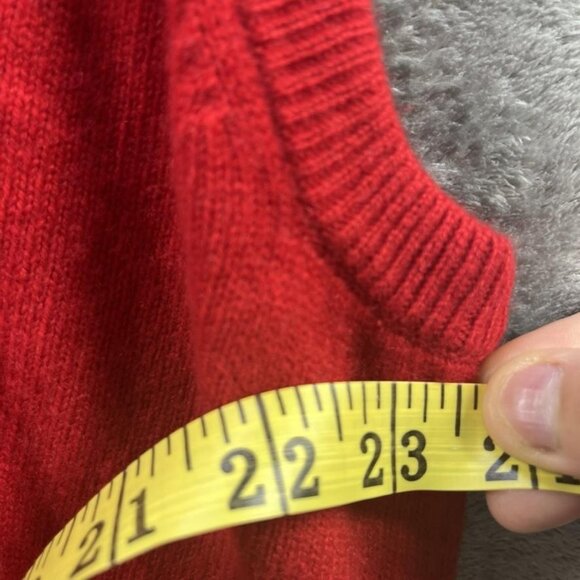 Murray Allan of Innerleithen Sweater Vest Mens 2XT Red Cashmere V Neck Scotland - Picture 5 of 6